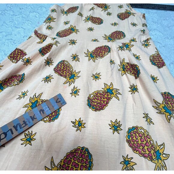 CC Tess Womens Scoop Neck Pineapple Print Sleeveless Maxi Tank Dress Small Peach - Picture 9 of 9